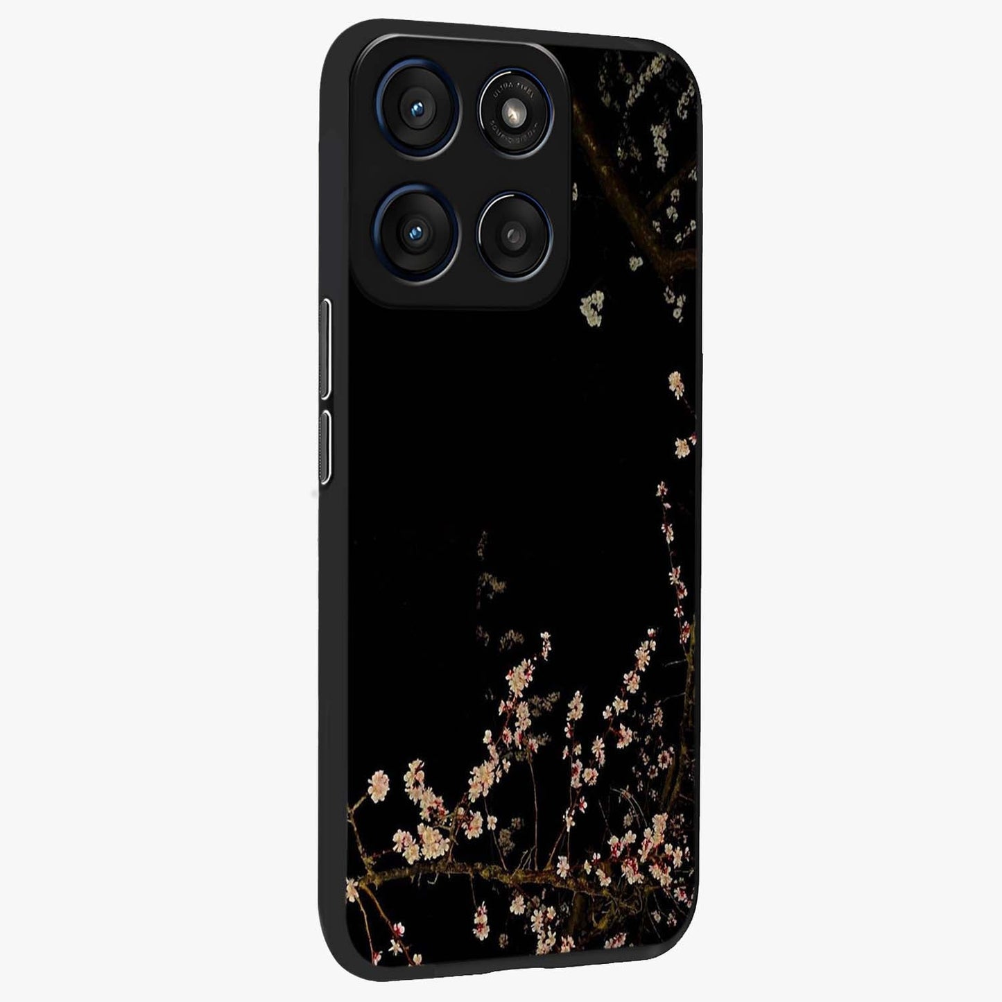 Petal Moon Light With Custom Name Glass Case upright view showcasing elegant floral moon artwork with personalized aesthetic.