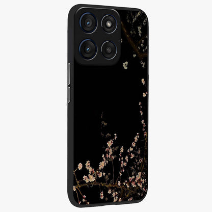 Petal Moon Light With Custom Name Glass Case upright view showcasing elegant floral moon artwork with personalized aesthetic.
