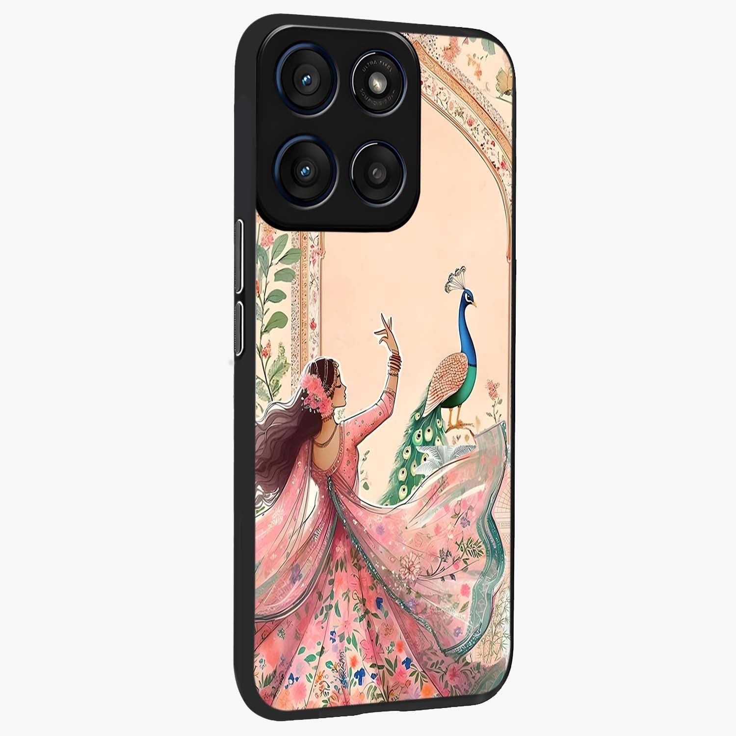 Royal Grace Muse Glass Case upright view showcasing stylish artistic artwork with sophisticated royal theme.