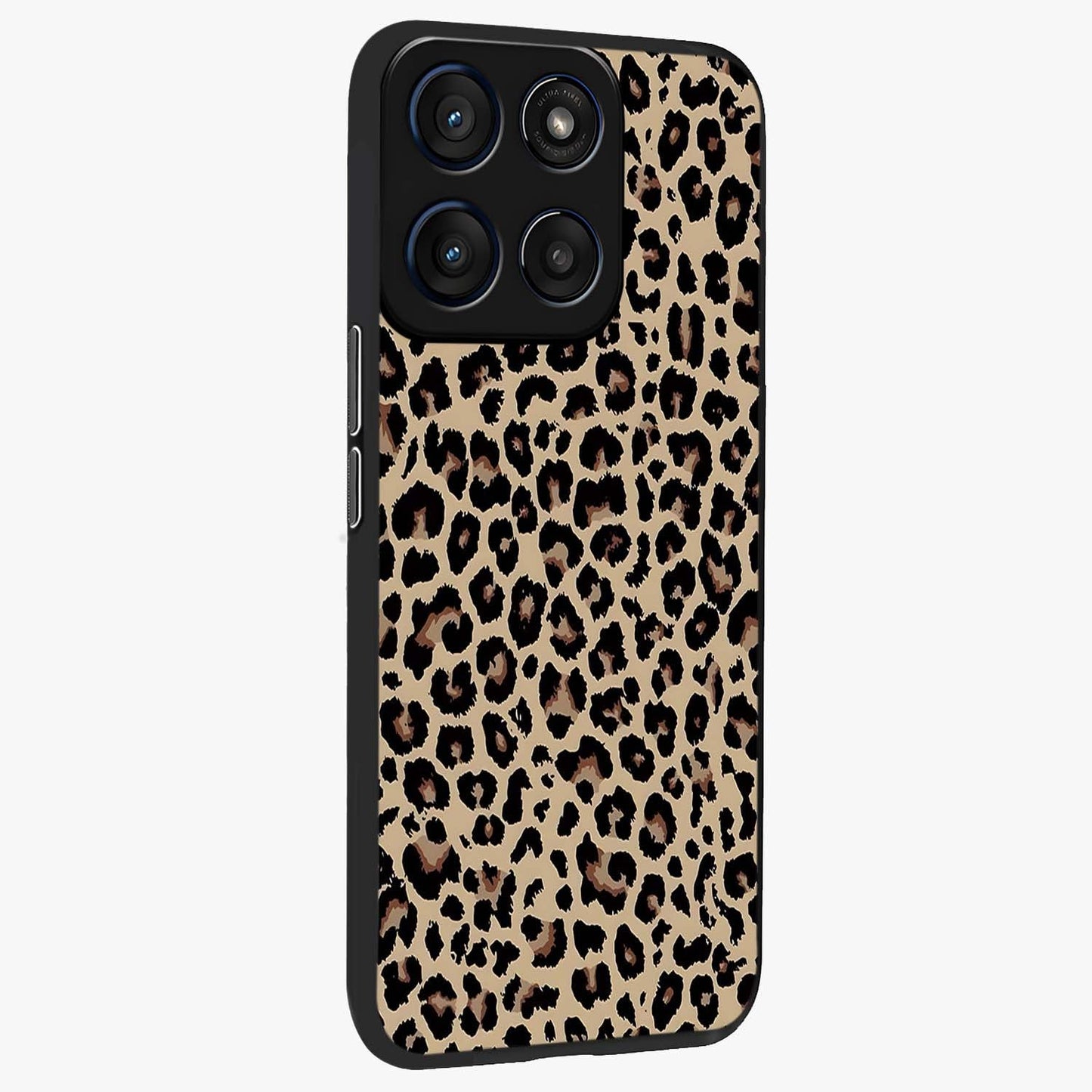 Savage Chic Pattern Glass Case upright view showcasing trendy decorative artwork with edgy fashion theme.