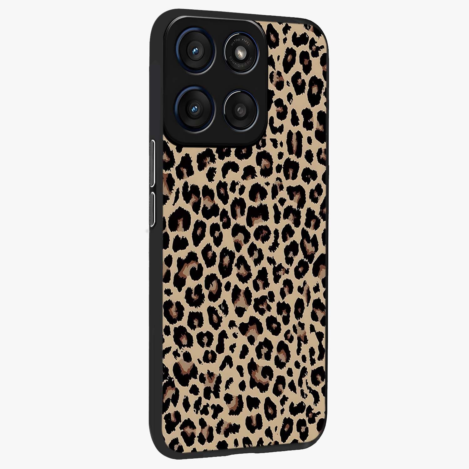 Savage Chic Pattern Glass Case upright view showcasing trendy decorative artwork with edgy fashion theme.