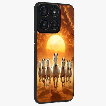 Wild Sunset Majesty Glass Case upright view showcasing dramatic sunset artwork with bold nature theme.