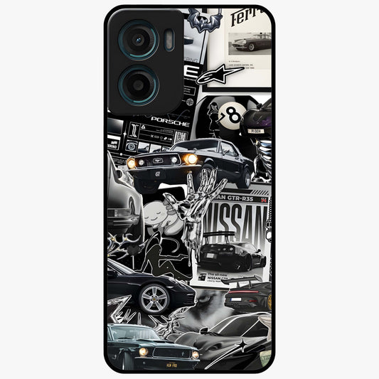 Aesthetic Dark Love Glass Case showing flat back view with dark romantic artwork and glossy glass finish.