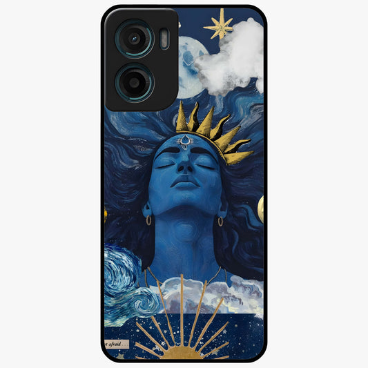 Aesthetic Lord Shiva Glass Case showing flat back view with divine Shiva artwork and glossy glass finish.