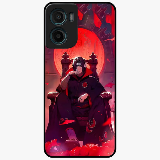 Blood Moon Sovereign Glass Case showing flat back view with mystical blood moon artwork and glossy glass finish.