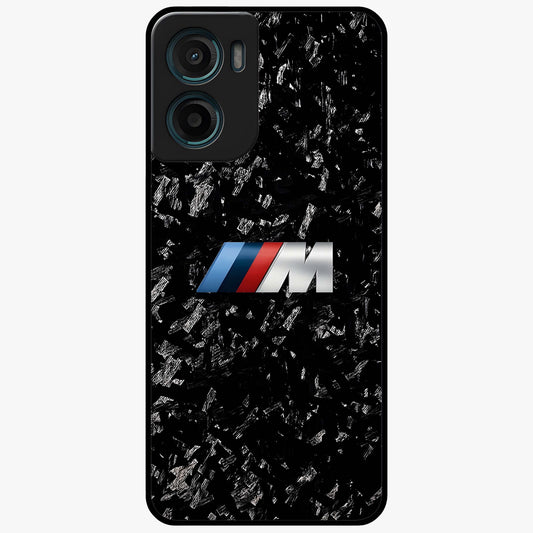 Carbon Speed Mark Glass Case showing flat back view with sporty carbon pattern artwork and glossy glass finish.