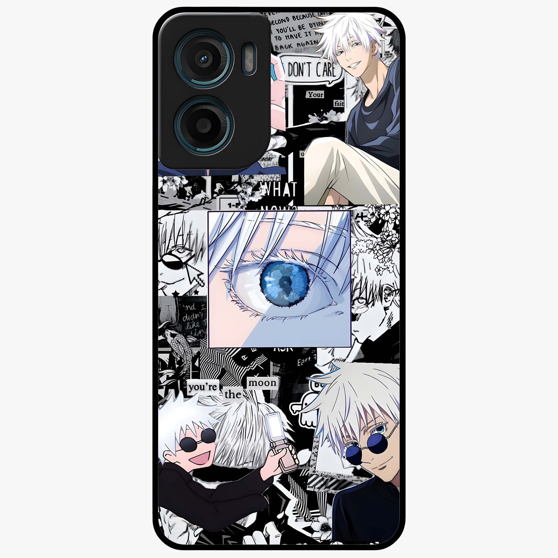 Infinity Sorcerer Chaos Glass Case showing flat back view with mystical sorcerer themed artwork and glossy glass finish.