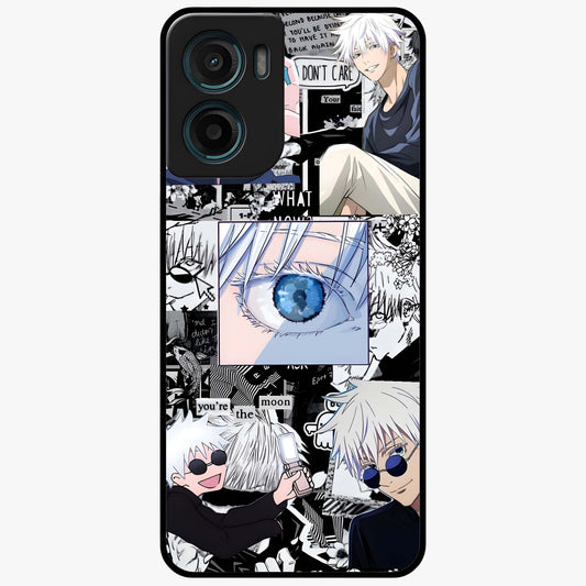 Infinity Sorcerer Chaos Glass Case showing flat back view with mystical sorcerer themed artwork and glossy glass finish.