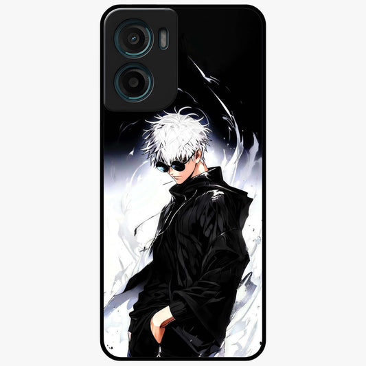 Limitless Shadow King Glass Case showing flat back view with powerful shadow warrior artwork and glossy glass finish.