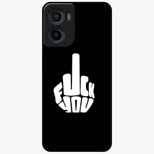 Rebel Mode On Glass Case showing flat back view with bold rebellious typography artwork and glossy glass finish.