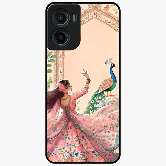 Royal Grace Muse Glass Case showing flat back view with elegant artistic artwork and glossy glass finish.