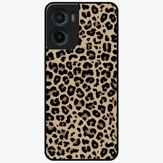 Savage Chic Pattern Glass Case showing flat back view with stylish patterned artwork and glossy glass finish.