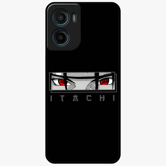 Scarlet Gaze Dominance Glass Case showing flat back view with striking red themed artwork and glossy glass finish.
