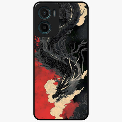 Shadow Dragon Fury Glass Case showing flat back view with fierce dragon artwork and glossy glass finish.