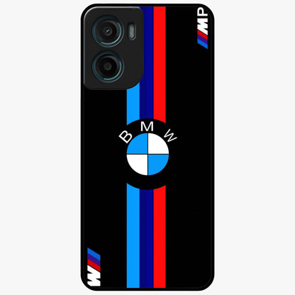 Turbo BMW Beast Glass Case showing flat back view with high performance sports car artwork and glossy glass finish.