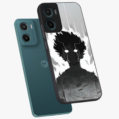 Awakened Inner Rage Glass Case displayed in angled mockup highlighting powerful graphic design and bold artistic theme.
