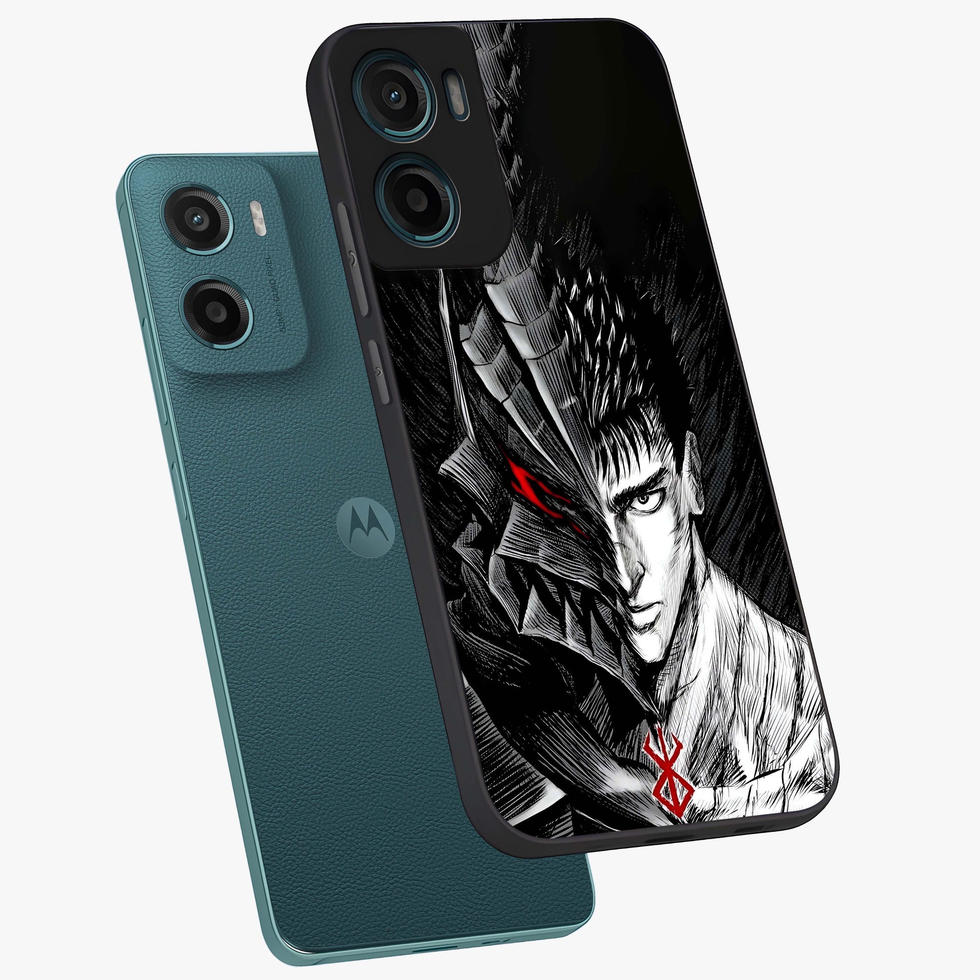 Berserker Blood Oath Glass Case displayed in angled mockup highlighting dark fantasy graphic design and powerful theme.