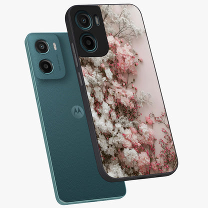 Blush Blossom Cloud Glass Case displayed in angled mockup highlighting soft cloud and blossom design with pastel aesthetic.