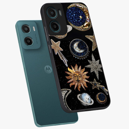 Celestial Gem Constellations Glass Case displayed in angled mockup highlighting gemstone inspired constellation design.