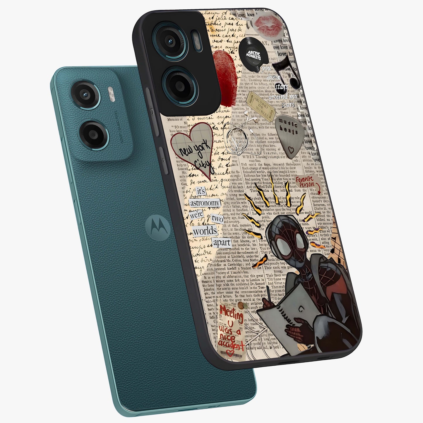 City Dream Sketch Glass Case displayed in angled mockup highlighting minimal city illustration with aesthetic sketch style.