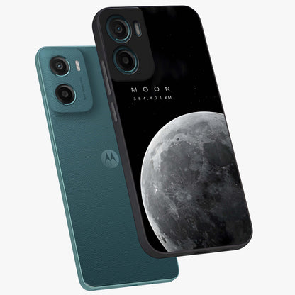 Cosmic Moon Glow Glass Case displayed in angled mockup highlighting celestial moon design with cosmic aesthetic theme.