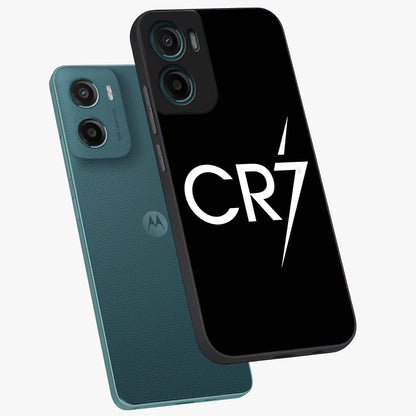 Cr7 Elite Strike Glass Case displayed in angled mockup highlighting powerful sports graphic with bold athletic theme.