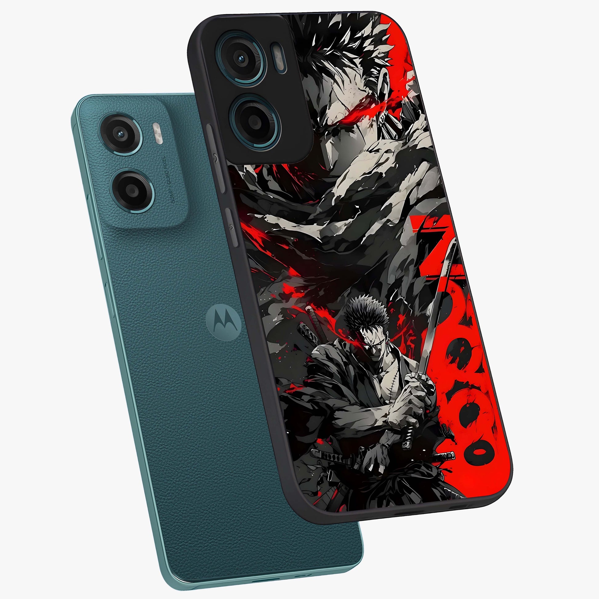 Demon Sword Resolve Glass Case displayed in angled mockup highlighting powerful demon sword illustration with dark fantasy aesthetic.