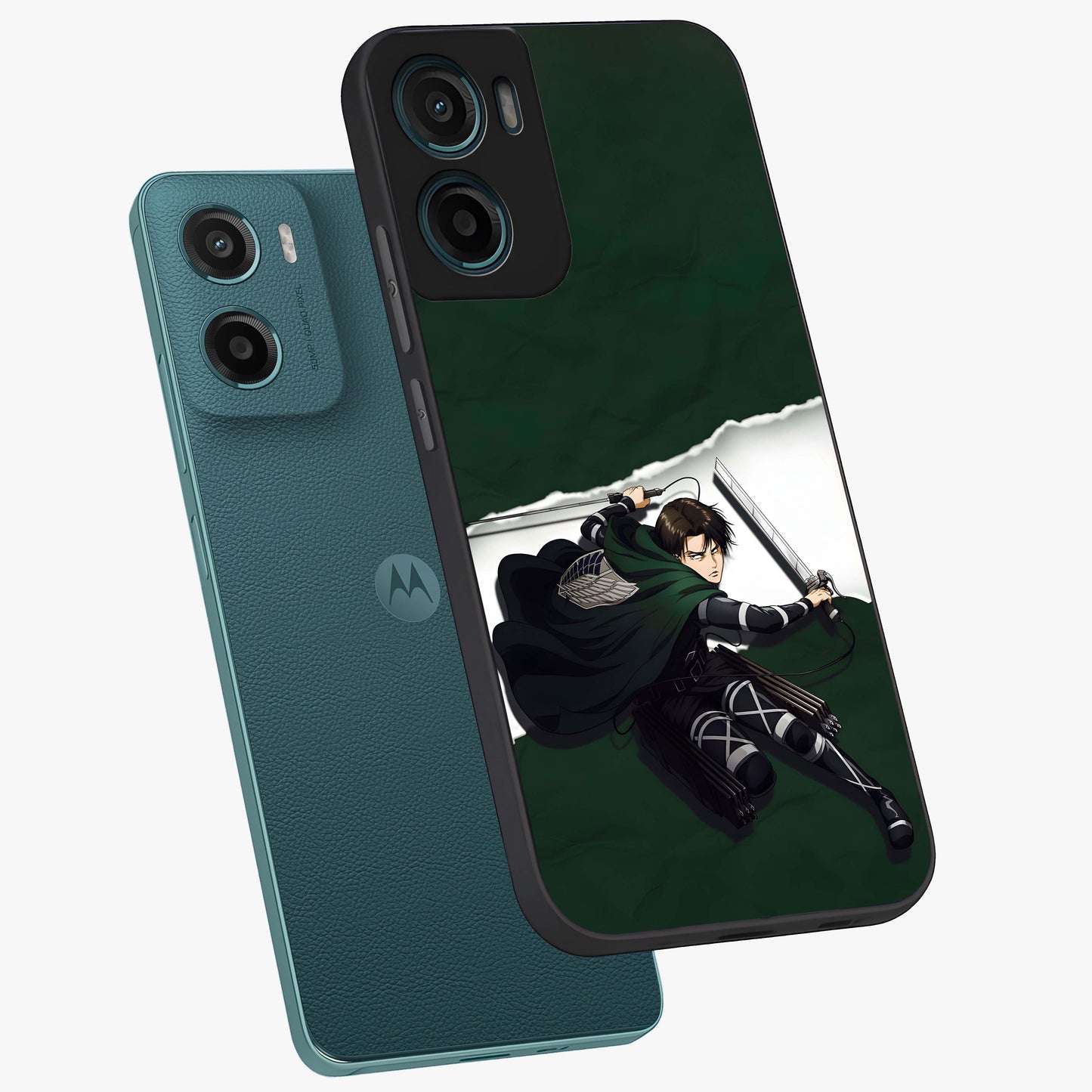 Emerald War Vanguard Glass Case displayed in angled mockup highlighting intense battle inspired design with emerald tone aesthetic.