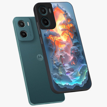 Glow Forest Portal Glass Case displayed in angled mockup highlighting mystical forest design with magical glowing aesthetic.