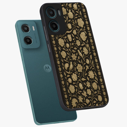 Golden Evil Eye Mandala Glass Case displayed in angled mockup highlighting protective evil eye symbol with golden mandala design.
