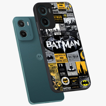 Knight Gotham Rise Glass Case displayed in angled mockup highlighting powerful knight silhouette design with dramatic aesthetic.