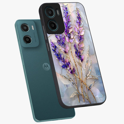 Lavender Dream Glow Glass Case displayed in angled mockup highlighting dreamy purple glow design with soft artistic style.