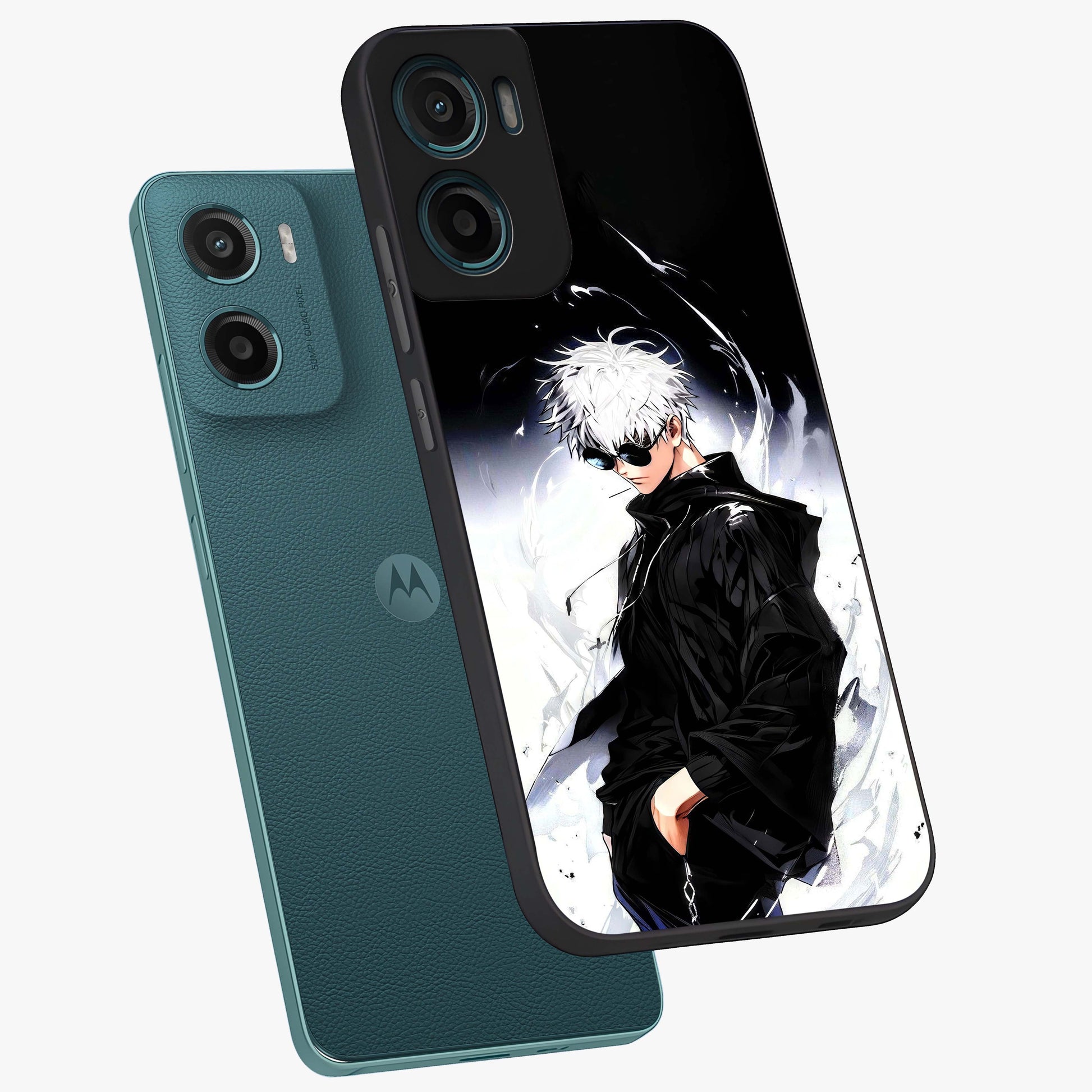 Limitless Shadow King Glass Case displayed in angled mockup highlighting dramatic dark hero design with intense aesthetic.