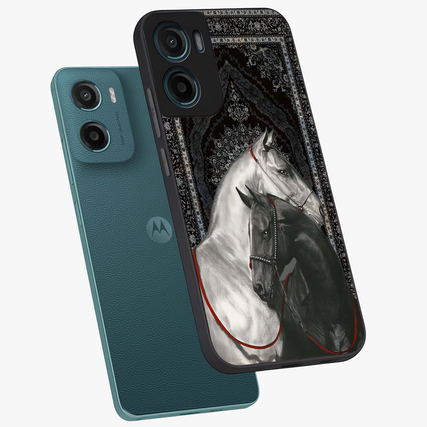 Majestic Ride Legacy Glass Case displayed in angled mockup highlighting sleek vehicle design with bold racing aesthetic.