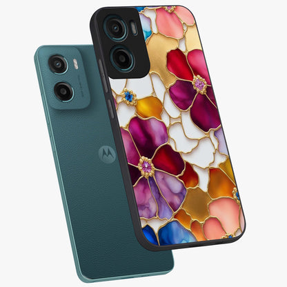 Marble Flower Pattern Glass Case displayed in angled mockup highlighting elegant marble floral design with modern aesthetic.