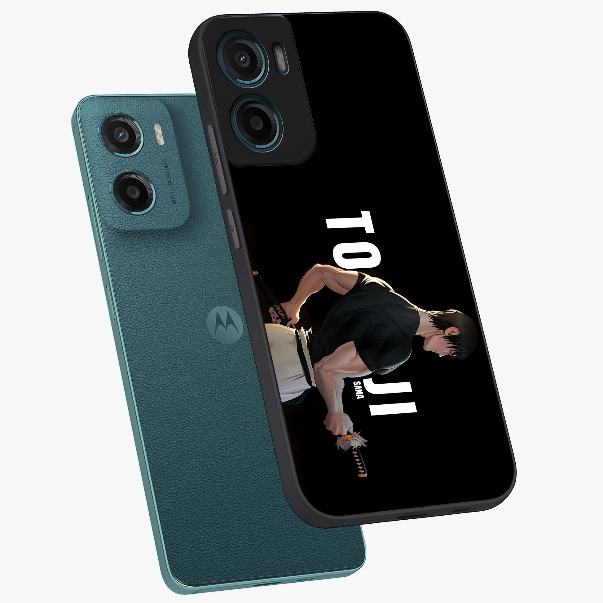 Midnight Blade Resolve Glass Case displayed in angled mockup highlighting powerful blade illustration with dramatic dark aesthetic.