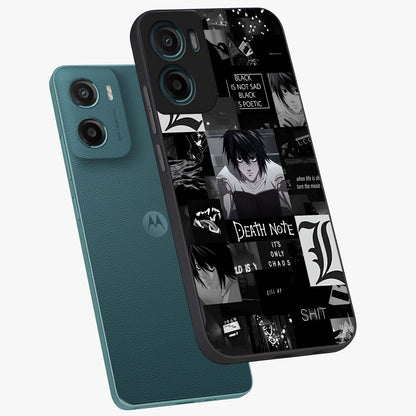 Midnight Chaos Mind Glass Case displayed in angled mockup highlighting chaotic artistic design with dramatic midnight aesthetic.