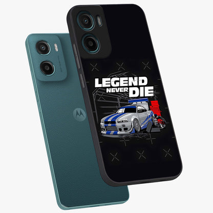 Midnight Racing Legacy Glass Case displayed in angled mockup highlighting dynamic automotive design with bold midnight aesthetic.