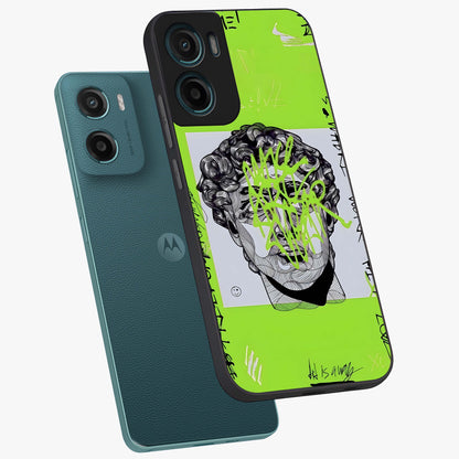 Neo Graffiti Rebellion Glass Case displayed in angled mockup highlighting urban street art design with rebellious aesthetic.
