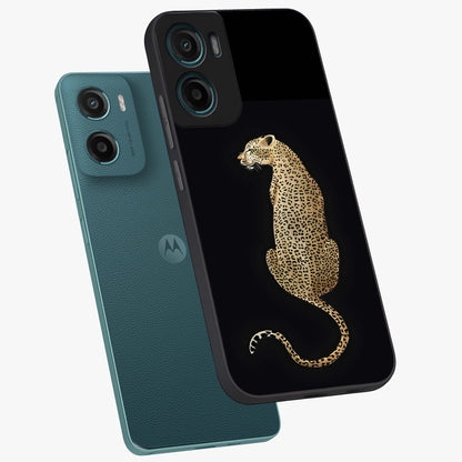 Regal Leopard Glass Case displayed in angled mockup highlighting powerful animal illustration with stylish wild aesthetic.