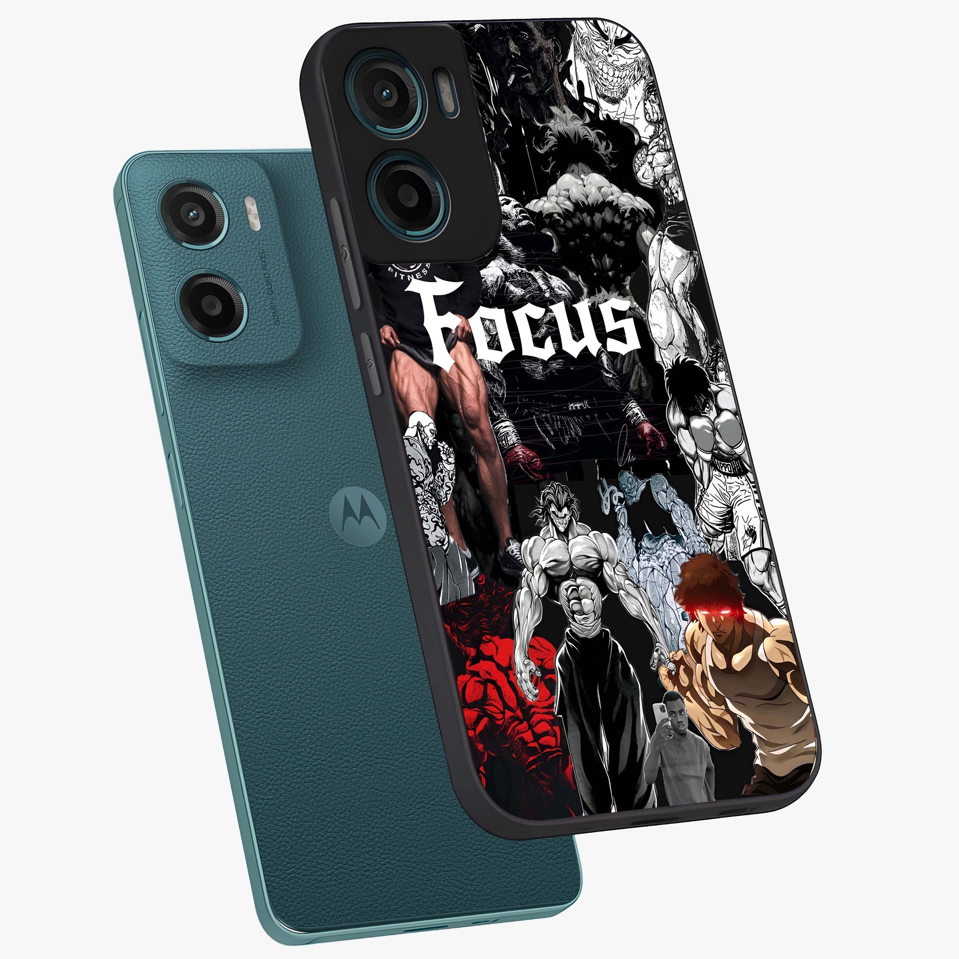 Relentless Power Focus Glass Case displayed in angled mockup highlighting bold statement design with modern aesthetic style.