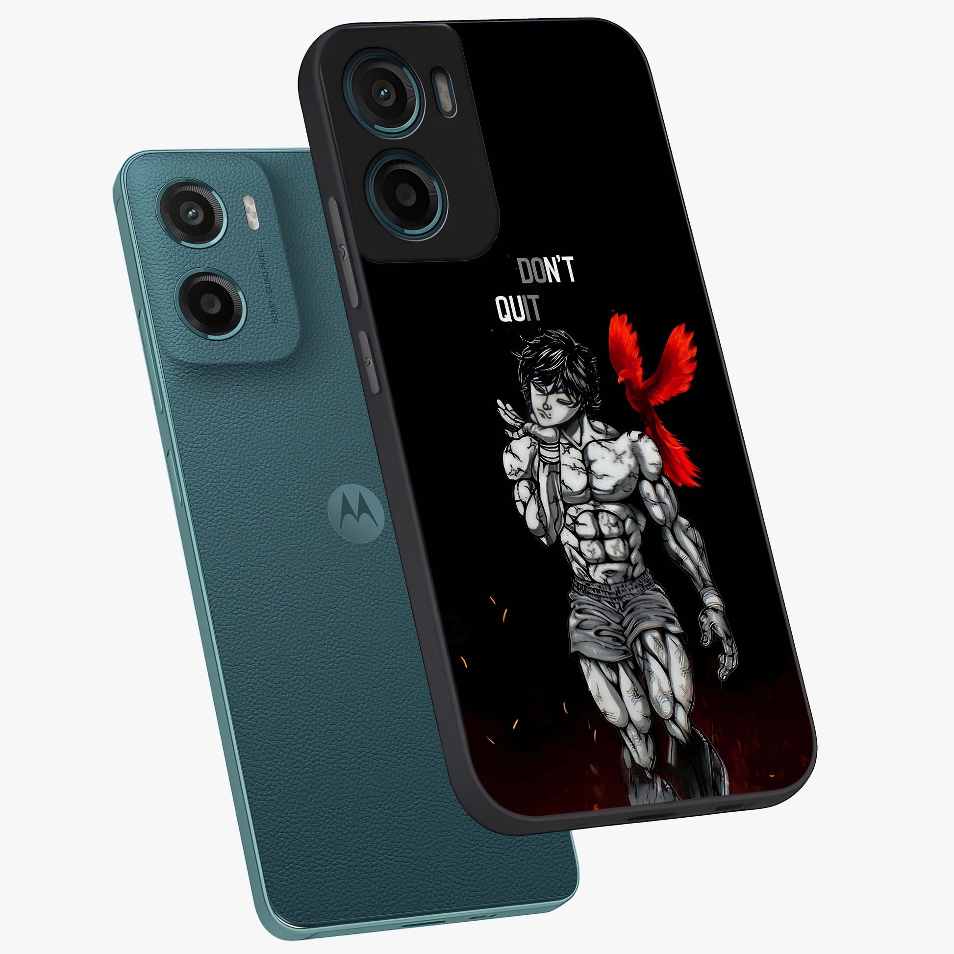 Rise Beyond Limits Glass Case displayed in angled mockup highlighting inspiring message design with modern aesthetic style.