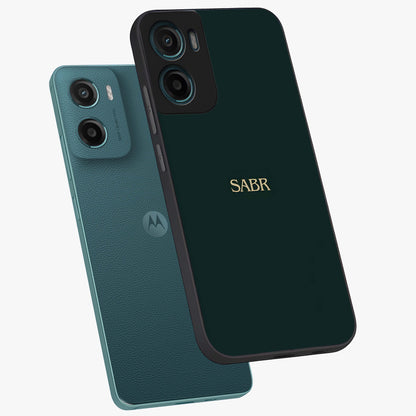 Sabr Minimal Patience Glass Case displayed in angled mockup highlighting simple inspirational design with clean aesthetic style.