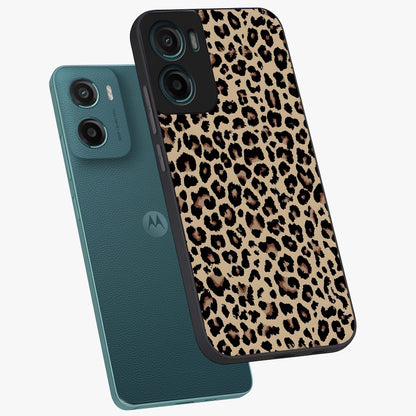 Savage Chic Pattern Glass Case displayed in angled mockup highlighting bold fashion inspired design with chic aesthetic.