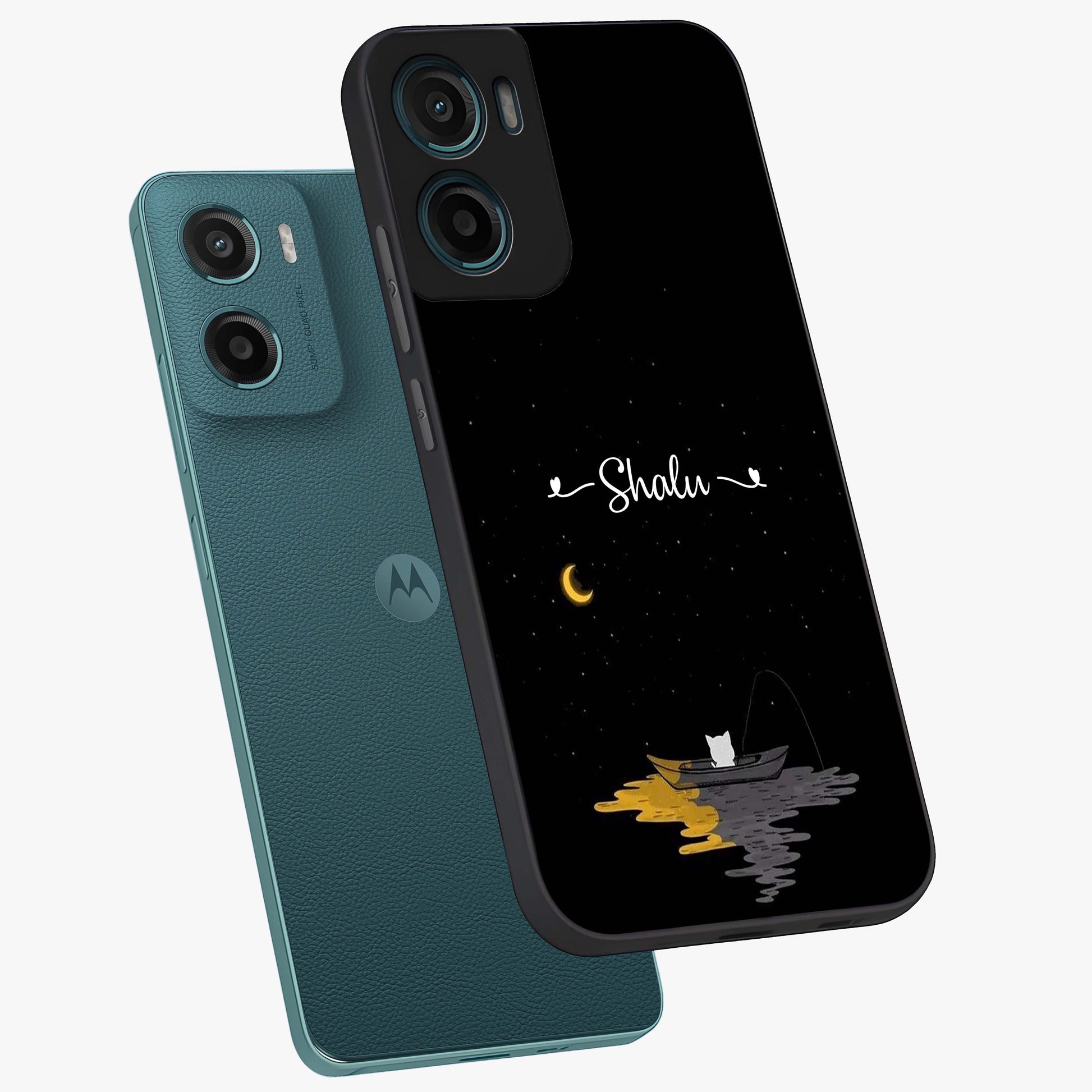 Silent Night Row Glass Case displayed in angled mockup highlighting peaceful evening design with dreamy night aesthetic.