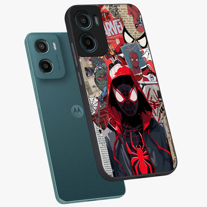 Spider Collage Street Glass Case displayed in angled mockup highlighting dynamic street style collage design with comic aesthetic.