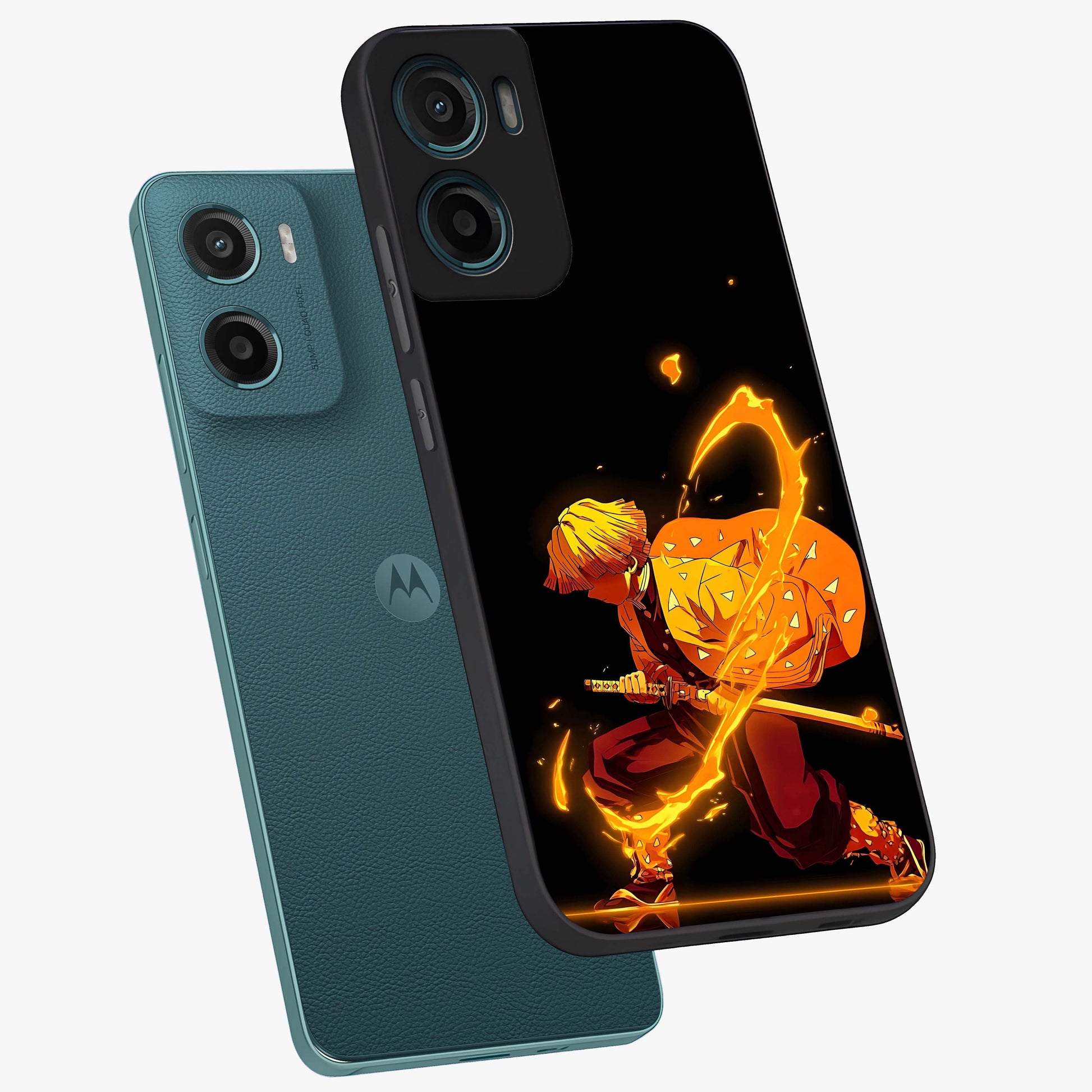 Thunder Flame Execution Glass Case displayed in angled mockup highlighting dramatic fire themed design with intense fantasy aesthetic.