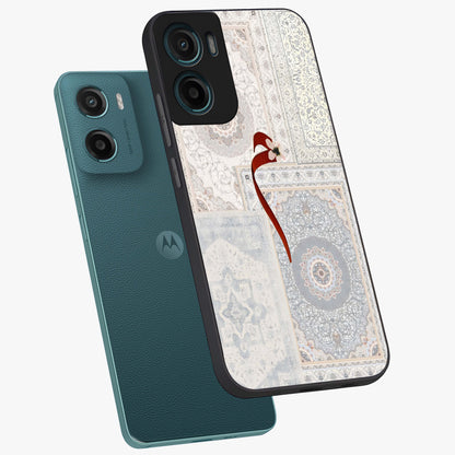 White Aesthetic Bow Glass Case displayed in angled mockup highlighting clean bow design with soft aesthetic style.