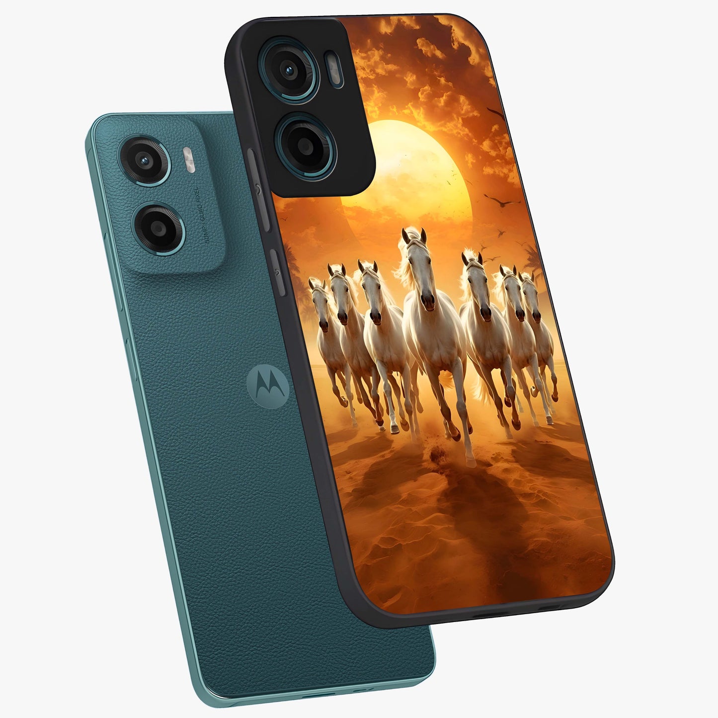 Wild Sunset Majesty Glass Case displayed in angled mockup highlighting vibrant sunset sky design with scenic aesthetic.