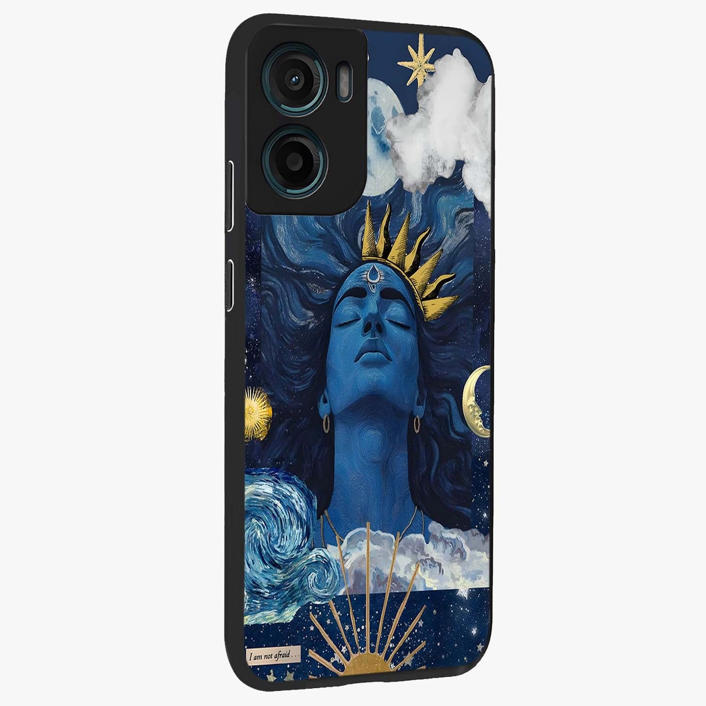 Aesthetic Lord Shiva Glass Case upright view showcasing powerful Lord Shiva artwork with devotional theme.